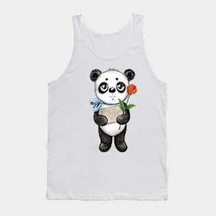 Cute panda with flower Tank Top